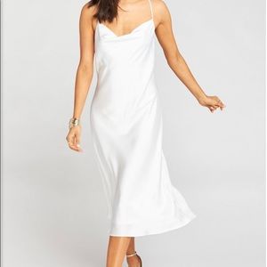 Verona Cowl Dress: Ivory Luxe Satin
